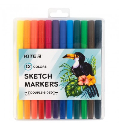 Скетч маркеры Kite K22-044, 12 цветов