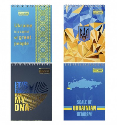 Блокнот на пружині зверху PATRIOT "NATIONAL", А5, 48л., клітинка, карт. обкл. ( BM.24545115 )