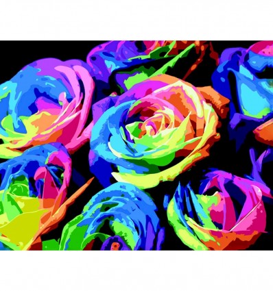 Картина за номерами "Веселкові троянди", 40х50 cм cм, ART Line