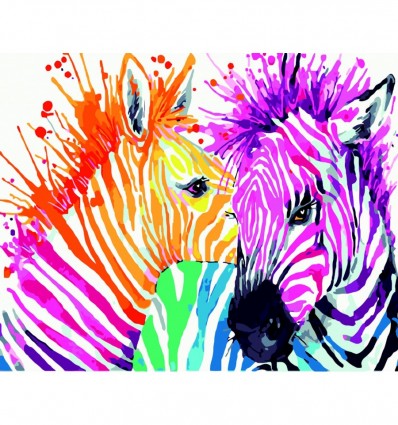 Картина за номерами "Веселкові зебри", 40х50 cм cм, ART Line