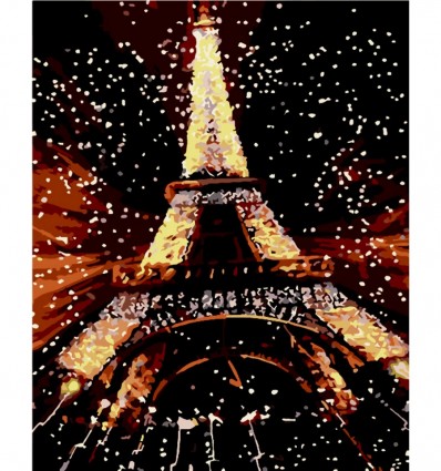 Картина по номерам "Эйфелева башня в огнях", 40х50 cм cм, ART Line