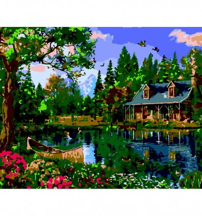 Картина за номерами "Будиночок у лісі", 40х50 cм cм, ART Line