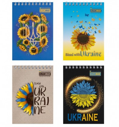 Блокнот на пружині зверху PATRIOT "SUNFLOWER", А6, 48л., клітинка, карт. обкл. ( BM.24645116 )