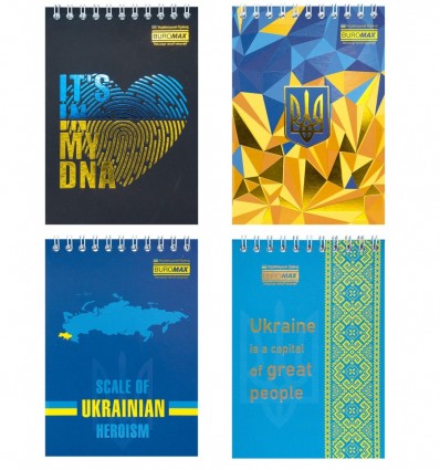 Блокнот на пружині зверху PATRIOT "NATIONAL", А6, 48л., клітинка, карт. обкл. ( BM.24645115 )