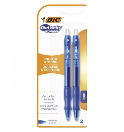 Ручка автоматична гелева BIC "Gel-Ocity Original", синя 2 шт у блістері