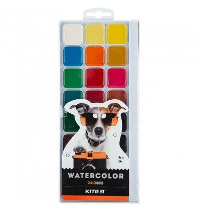 Фарби акварельні Kite Dogs, 24 кольорів