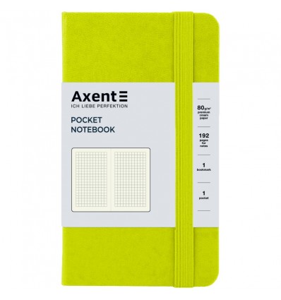 Книга записная Axent Partner 8301-60-A, 90х150 мм, 96 листов, клетка, лимонная