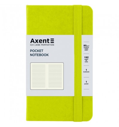 Книга записная Axent Partner, 90х150 мм, 96 листов, клетка, лимонная