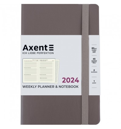 Еженедельник 2024 Axent Partner Soft Earth Colors, 125х195 мм, коричневый