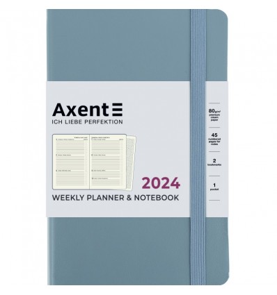 Щотижневик 2024 Axent Partner Soft Earth Colors, 125х195 мм, синій