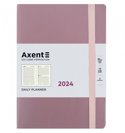 Ежедневник 2024 Axent Partner Soft Earth Colors, 145x210 мм, розовый