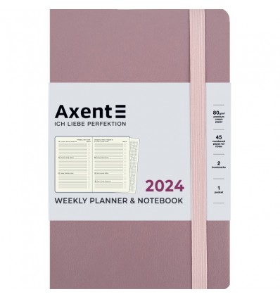 Щотижневик 2024 Axent Partner Soft Earth Colors, 125х195 мм, рожевий