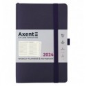 Еженедельник 2024 Axent Partner Soft Skin, 125х195 мм, синий