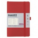 Еженедельник 2024 Axent Partner Soft Skin, 125х195 мм, красный