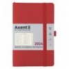Еженедельник 2024 Axent Partner Soft Skin, 125х195 мм, красный