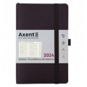 Еженедельник 2024 Axent Partner Soft Skin, 125х195 мм, черный