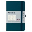 Еженедельник 2024 Axent Partner Strong, 125х195 мм, малахитовый