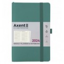 Еженедельник 2024 Axent Partner Soft Skin, 125х195 мм, серо-лазурный