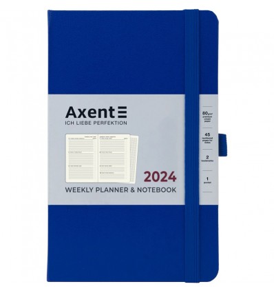 Еженедельник 2024 Axent Partner Strong, 125х195 мм, классический синий