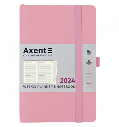 Еженедельник 2024 Axent Partner Soft Skin, 125х195 мм, терракотовый