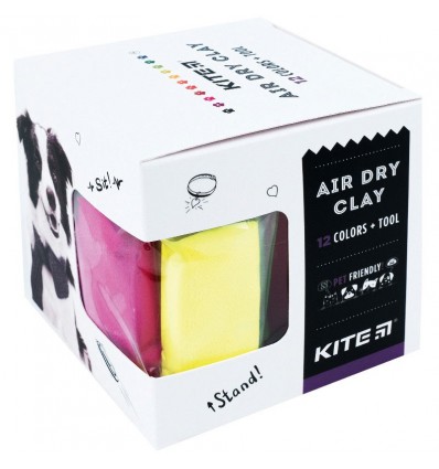 Пластилин воздушный Kite Dogs, 12 цветов + формочка