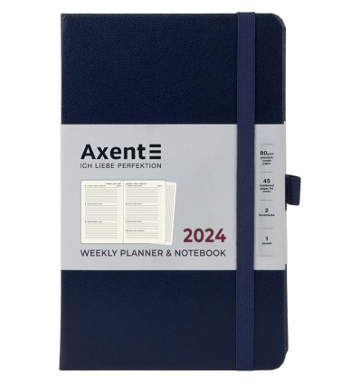 Еженедельник 2024 Axent Partner Strong, 125х195 мм, синий