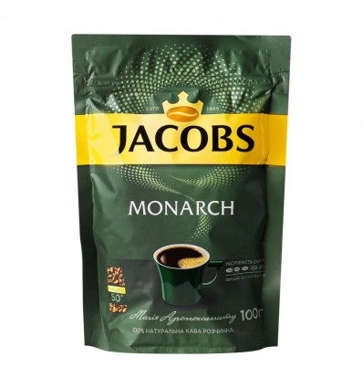 Кофе Jacobs Monarch натуральный растворимый сублимированный 100г