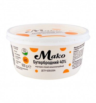 Маргарин Мако Бутербродный мягкий 40% 500г