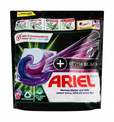 Капсулы для стирки Ariel Revita Black 36*21.3г/уп