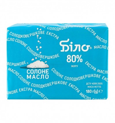 Масло Біло Екстра солодковершкове солоне 80% 180г