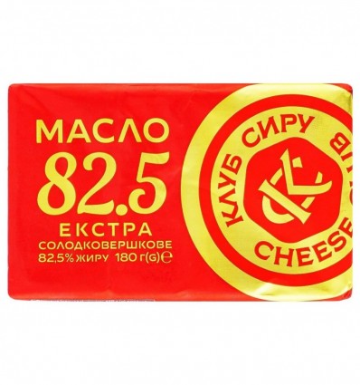 Масло Клуб Сиру сладкосливочное Экстра 82,5% 180 г