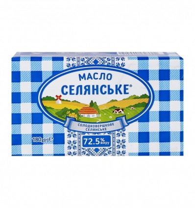 Масло Селянське сладкосливочное крестьянское 72.5% 180г