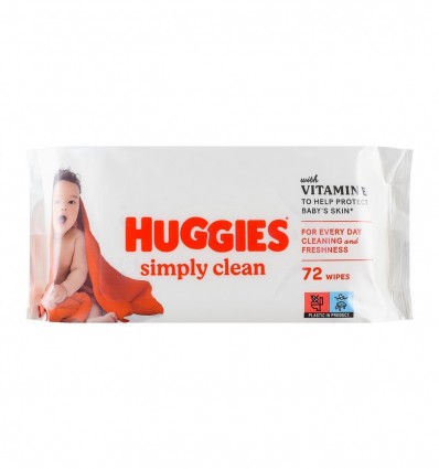 Салфетки влажные Huggies Simply clean для детей 72шт/уп