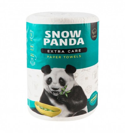 Рушники паперові Snow Panda Extra Care 3-х шарові 1шт