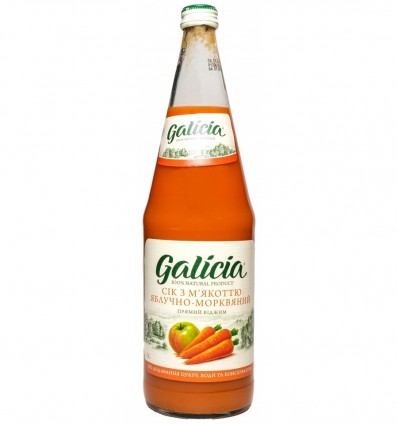 Сок Galicia Яблочно-морковный с мякотью 1л, стекло
