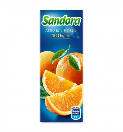 Сок Sandora апельсиновый неосветлённый 18х200мл