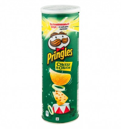 Чипси Pringles картопляні зі смаком сиру й цибулі 165г