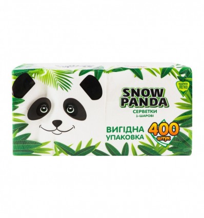 Салфетки бумажные Snow Panda столовые 24х24см 400шт/уп