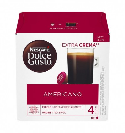 Кофе Nescafe Dolce Gusto Americano молотый в капсулах 16х8.5г/уп