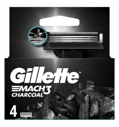 Касети Gillette Mach3 змінні для гоління Деревне вугілля 4шт