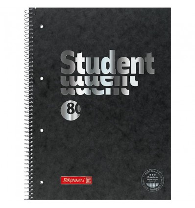 Коледж-блок на спіралі, А4 Premium 10-678 28 90, клітинка, 80 арк., Black ( 10-678 28 90 )