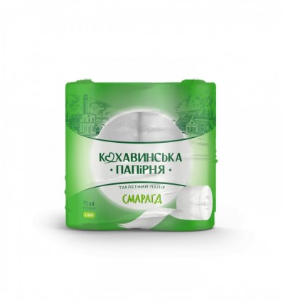 Папір туалетний "Смарагд" по 4 рул., на гільзі, 2-х сл., білий КОХАВИНКА ( kx.51023 )