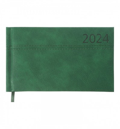 Еженедельник датированный 2024 карманный ORION, 153х87, зеленый, искусственная кожа/поролон