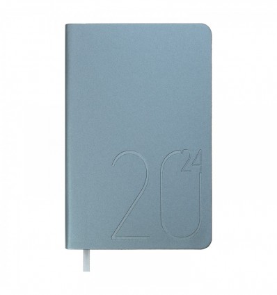 Ежедневник датированный 2024 STEEL, A6, голубой, искусственная кожа