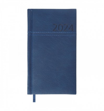 Еженедельник датированный 2024 карманный ORION, 85х153, синий, искусственная кожа/поролон