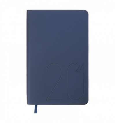 Ежедневник датированный 2024 STEEL, A6, синий, искусственная кожа
