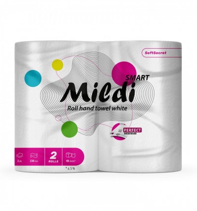 Полотенца целлюлозные "Mildi Smart", по 2 рул., на гильзе, 2-х сл., белый ( kx.51122 )
