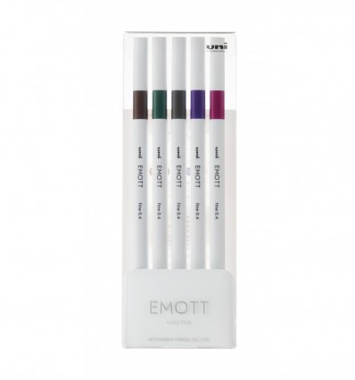 Лайнер uni EMOTT 0.4мм fine line, Vintage Color, 5 кольорів ( PEM-SY/5C.03VC )