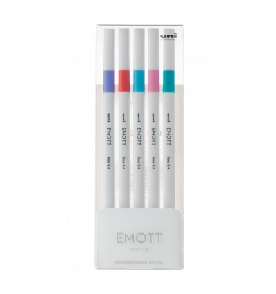 Лайнер uni EMOTT 0.4мм fine line, Candy Pop Color, 5 кольорів ( PEM-SY/5C.05CPC )