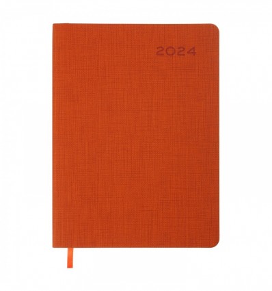 Ежедневник датированный 2024 TWEED, A5, оранжевый, искусственная кожа